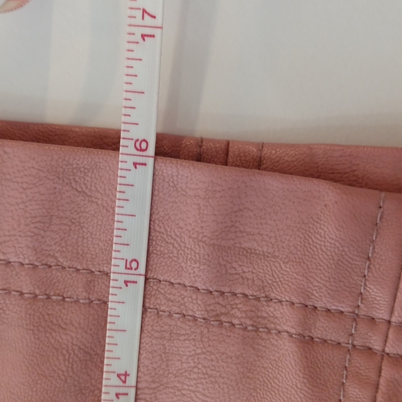 Free people dusty pink micro mini skirt lined  faux leather with zipper - Picture 9 of 9